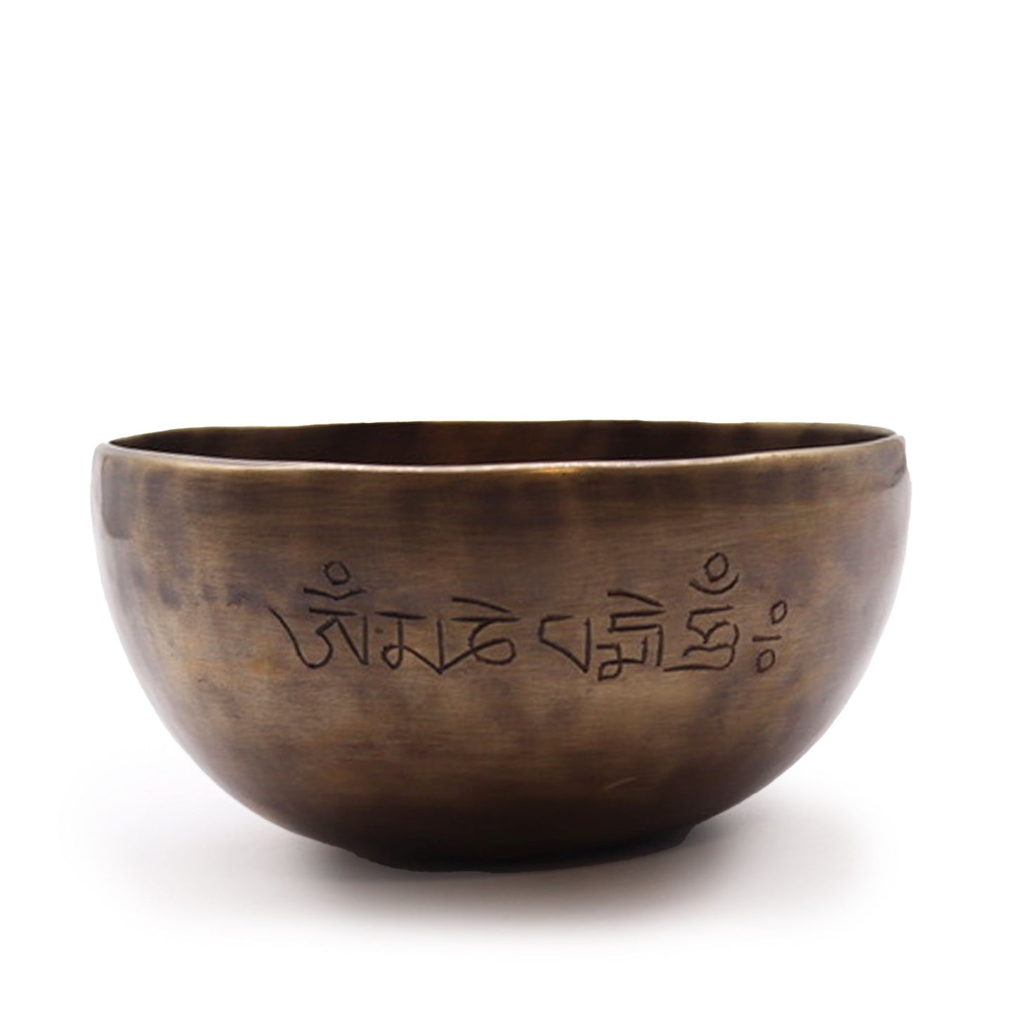Mittlere indische tibetische Klangschale mit Mondphasen (ca. 750 g) - 15 cm