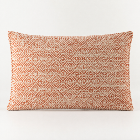 Housse de coussin classique - Carrés bordeaux - 30x50cm - Effet bois