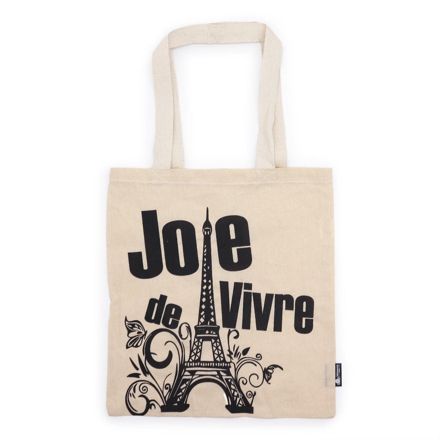 Sac basique emblématique - Joie de vivre - (40x36 cm) - Coton naturel 113 g