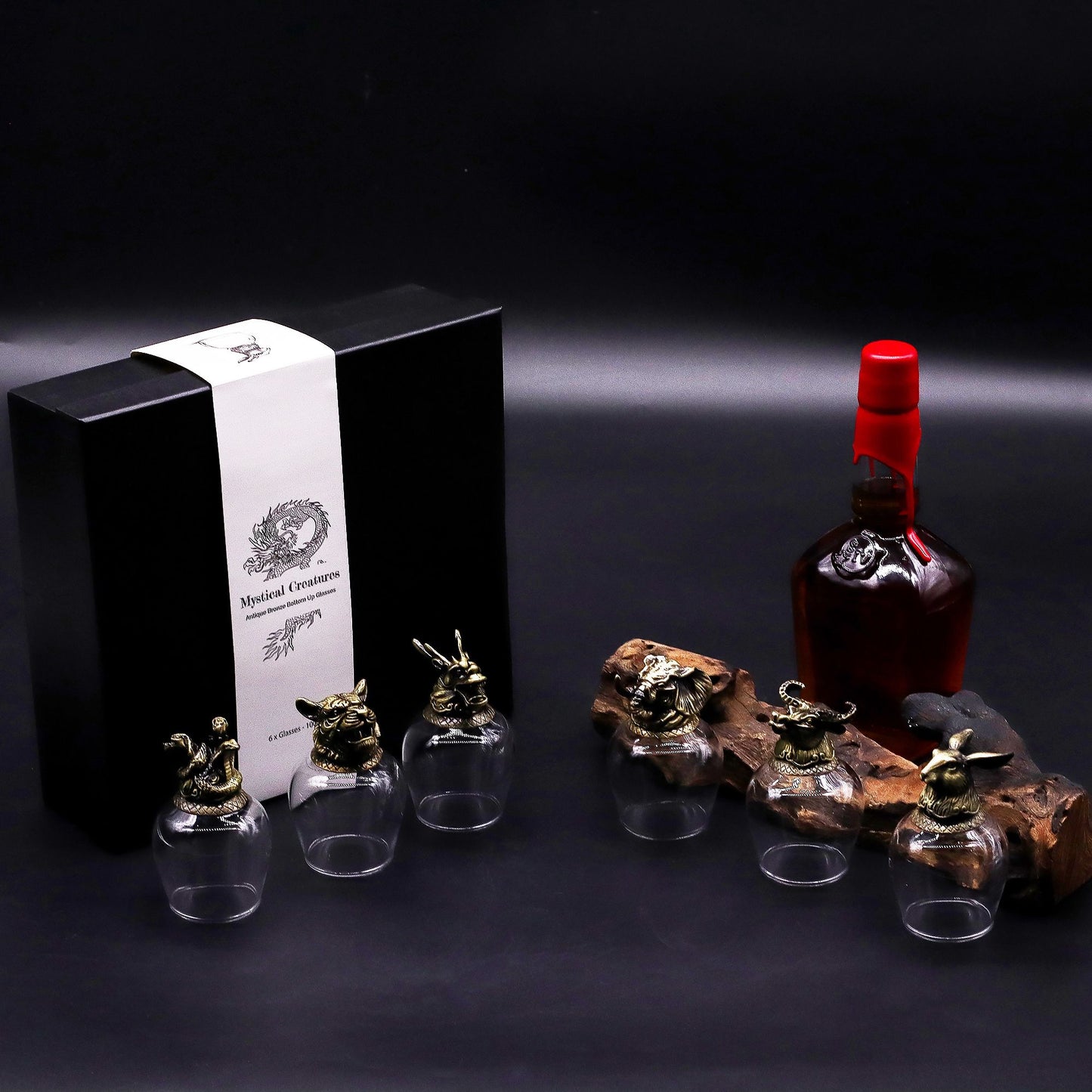 Geschenkset mit 6 Gläsern (100 ml) - Mystical Creatures - Antik Bronze