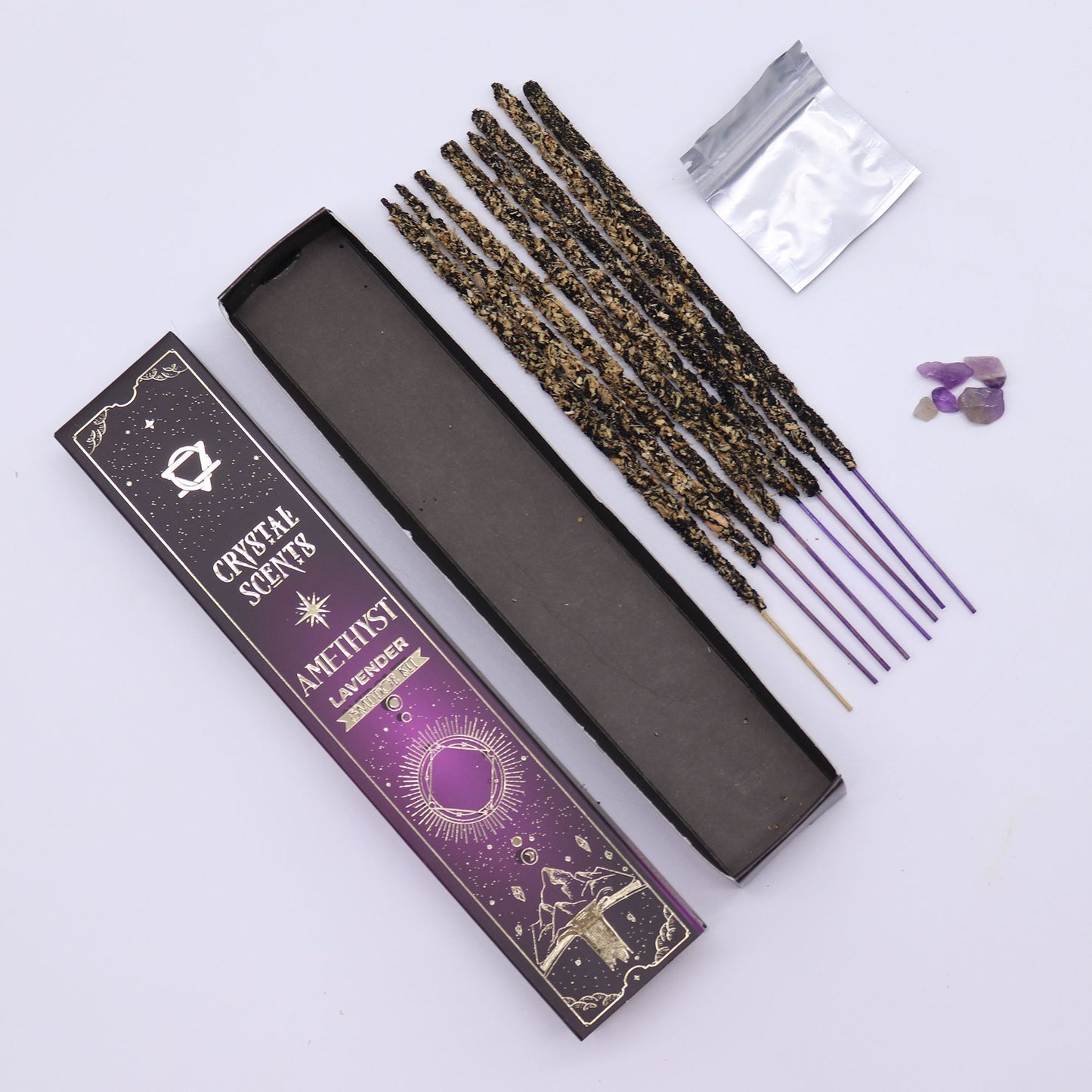 Incienso Smudge con fragancia de amatista - Lavanda