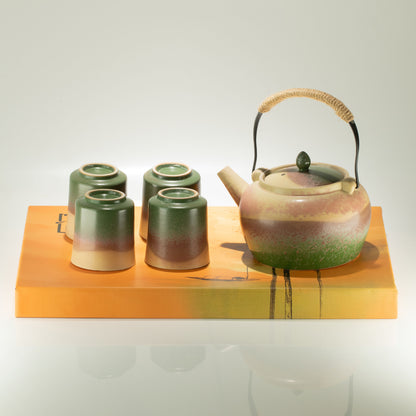 Juego de té de estilo kyusu japonés - para té verde - cuatro tazas