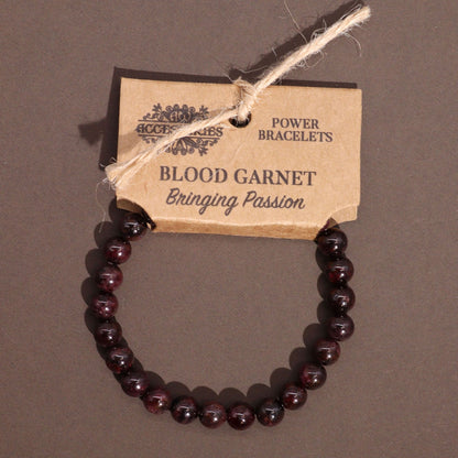 Brazalete de Energía Granate Sangre 8mm