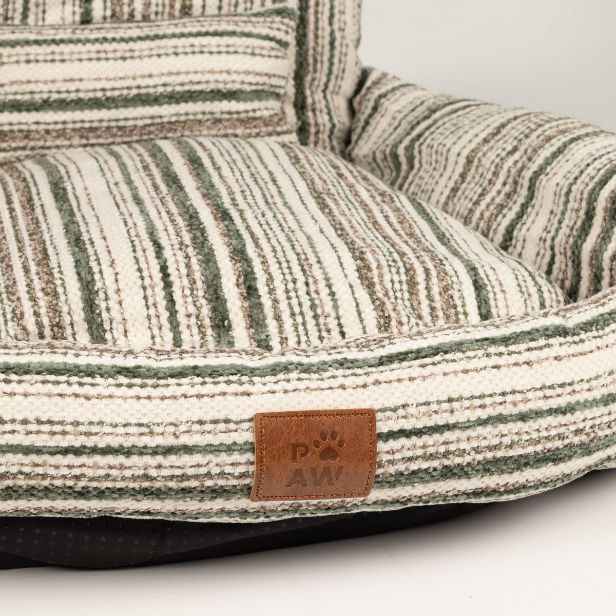 PAW Bed – Sofá pequeño – Rayas marrones – 50 × 50 × 26 cm
