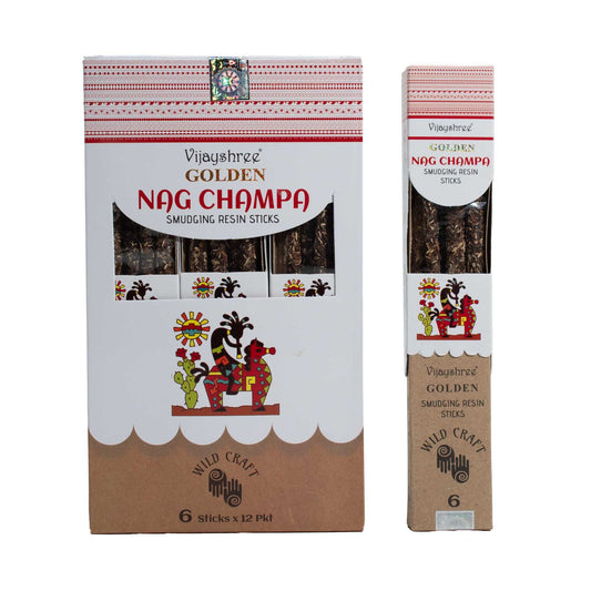 Palitos de resina de Nag Champa dorados para purificación - 30g