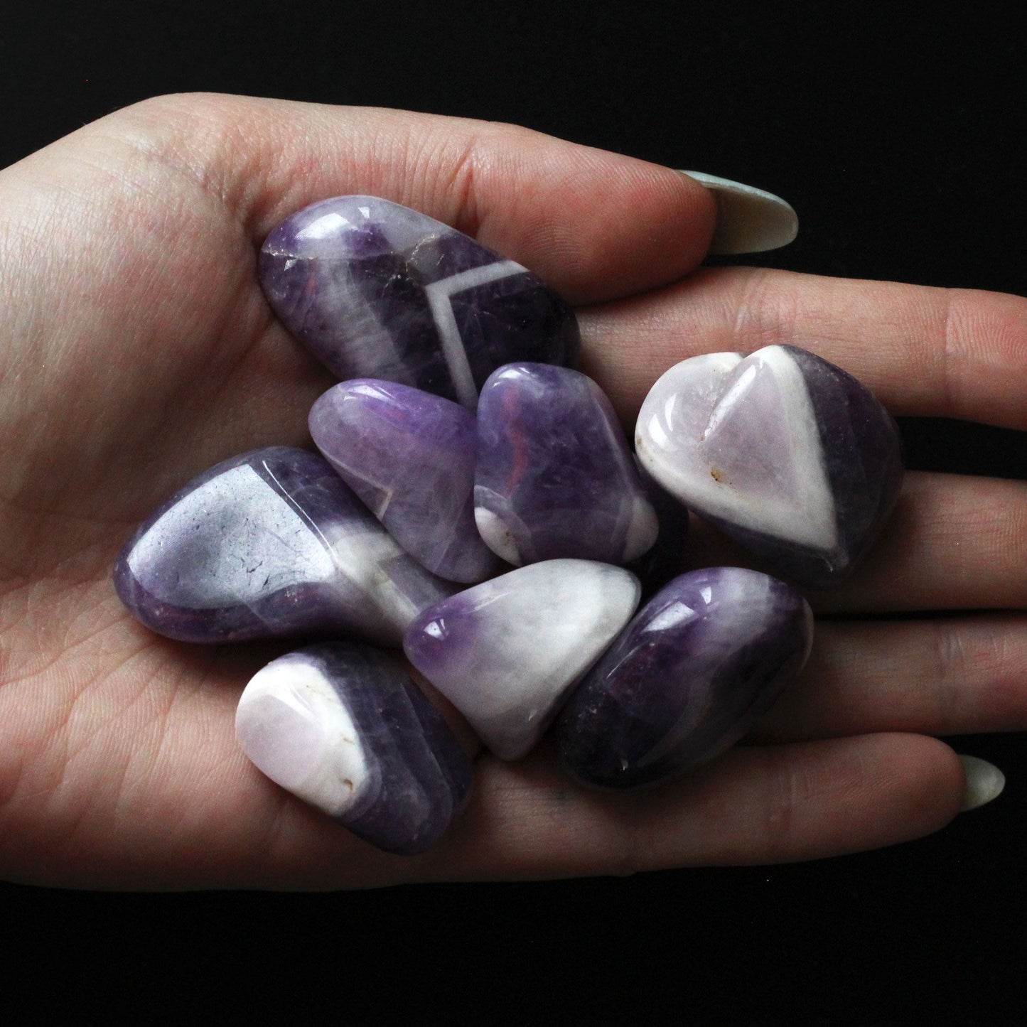 24 x Gebänderter Amethyst L (Klasse B)
