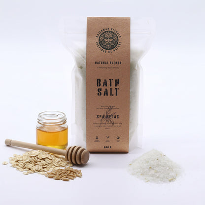 Sels de bain d'Epsom Greenman Rituals à l'avoine et au miel – Mélange spa relaxant