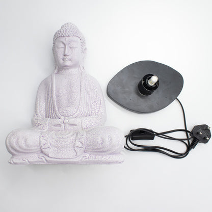 Meditación Buda Lámpara Lavanda Crackle - Soporte Oval
