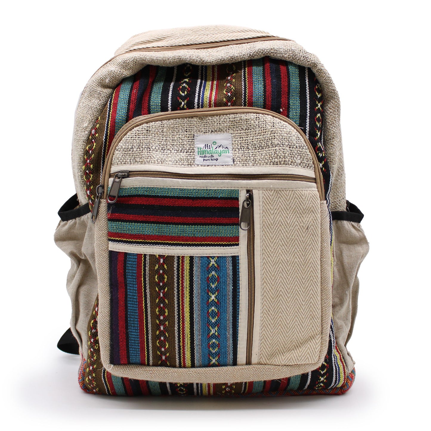 Großer Hanf-Rucksack – gerader Reißverschluss