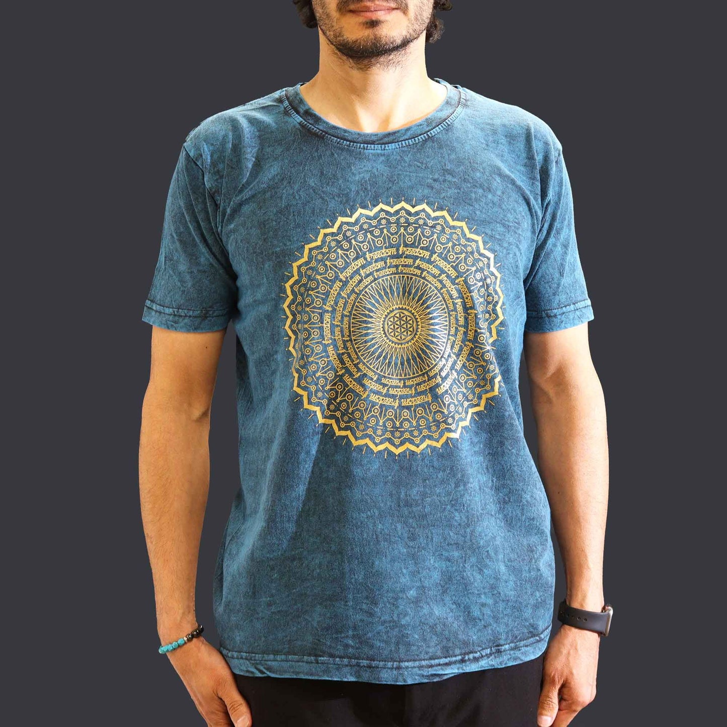 Camiseta Nomad Sari Mediana - Mandala - Azul