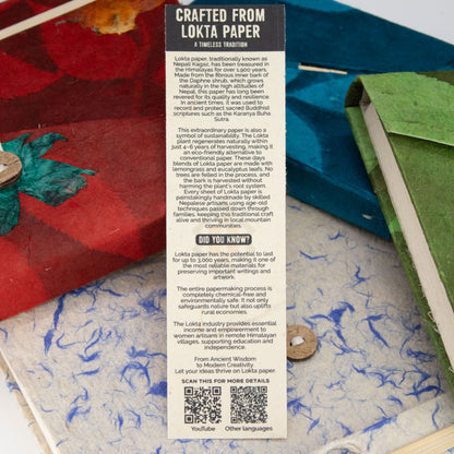 Mini-Lokta-Notizbuch – blaues Baumwoll-Lokta, 40 Blatt