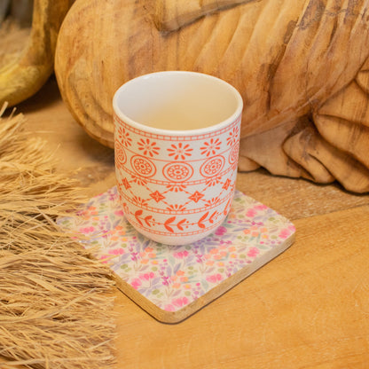 Conjunto de 4 posavasos cuadrados - Floral bonito