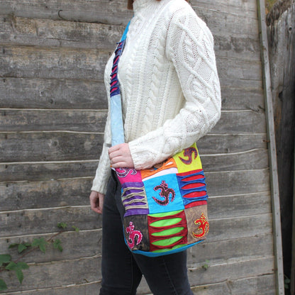 Bolso Étnico Hippie Verde Azulado Om