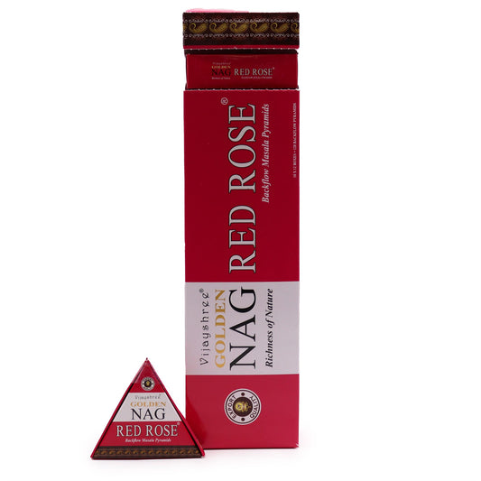 Conos de Incienso Jumbo Dorado Nag - Rosa Roja Reflujo 42g