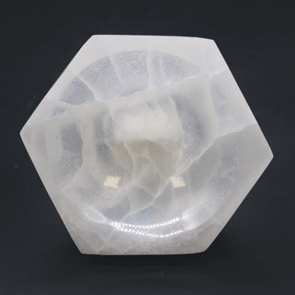 Cuenco hexagonal de selenita - 10cm
