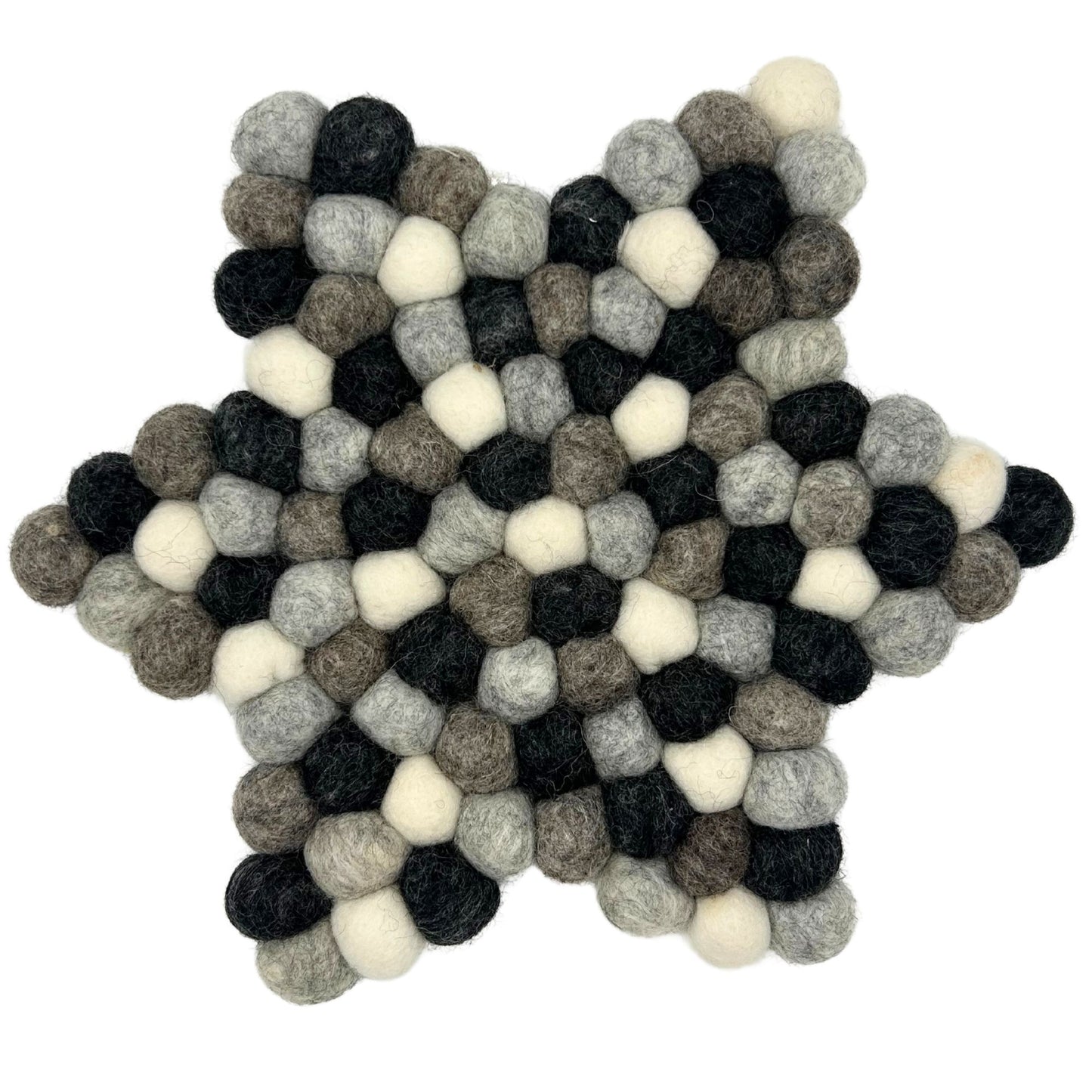 Sternförmiges Filz-Mittelstück (38 x 18 cm, mehrfarbig grau)