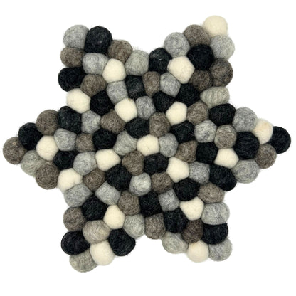 Tapete central de fieltro con forma de estrella (38 x 18 cm, color gris multicolor)
