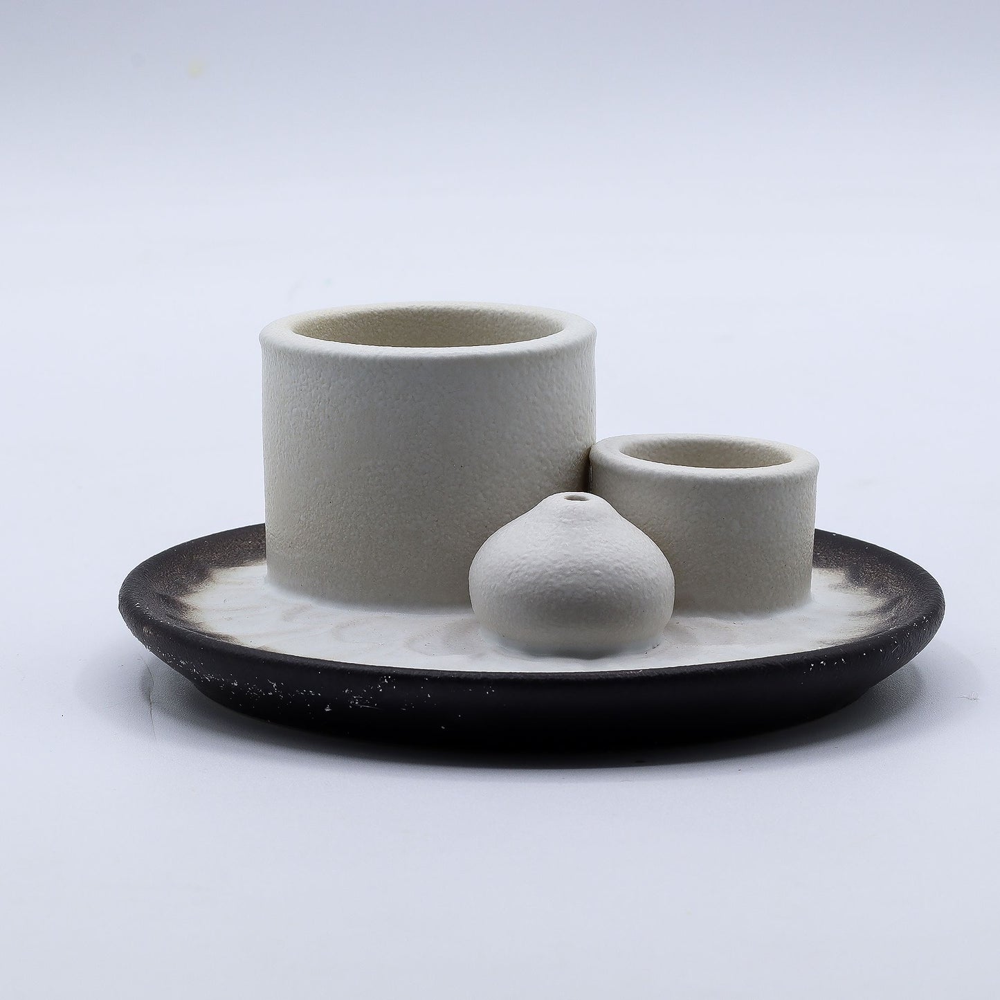 Palo Santo Zauberstab und Räucherhalter - Mandala - Weiß und Grau