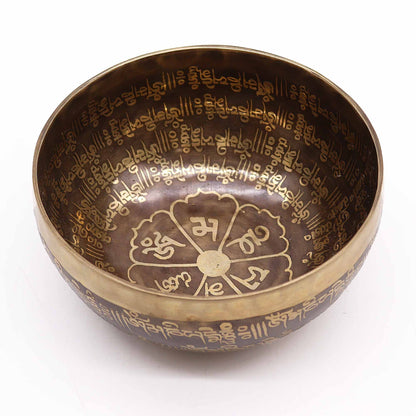 Bol chantant tibétain gravé - 16 cm - Mantra