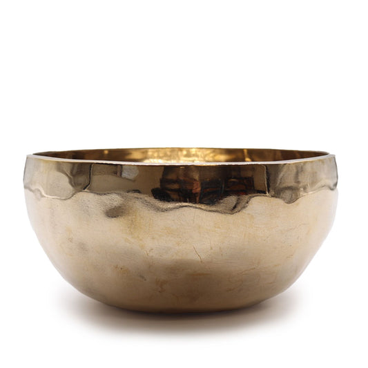 Extra große handgefertigte tibetische Klangschale aus glänzendem Metall (ca. 1500 g) – 21 cm