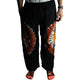 Pantalon de détente style japonais - chocolat noir et orange - M