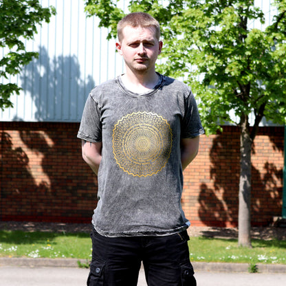 T-shirt Nomad Sari Large - Mandala - Gris foncé