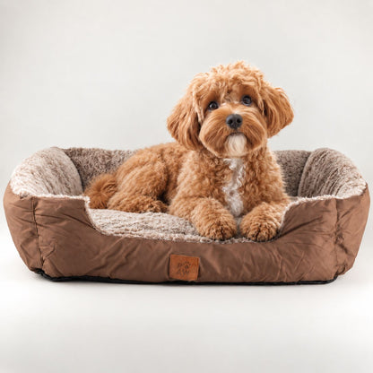 PAW Bed – Oso de peluche marrón pequeño – 60 × 45 × 17 cm