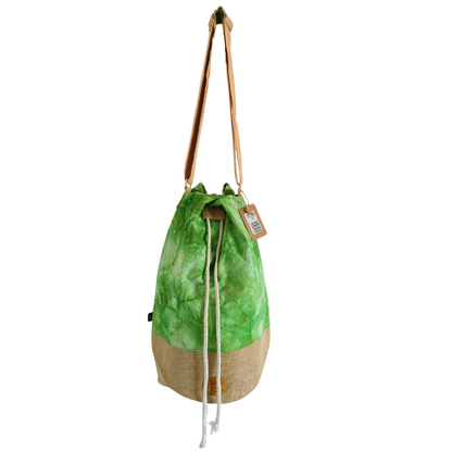 Sac à dos 100 % naturel - Effet délavé vert - Arbre de vie