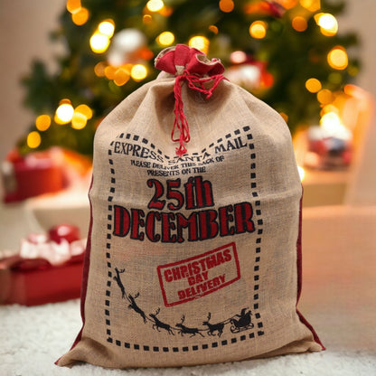Saco Yute Navideño 25 Diciembre