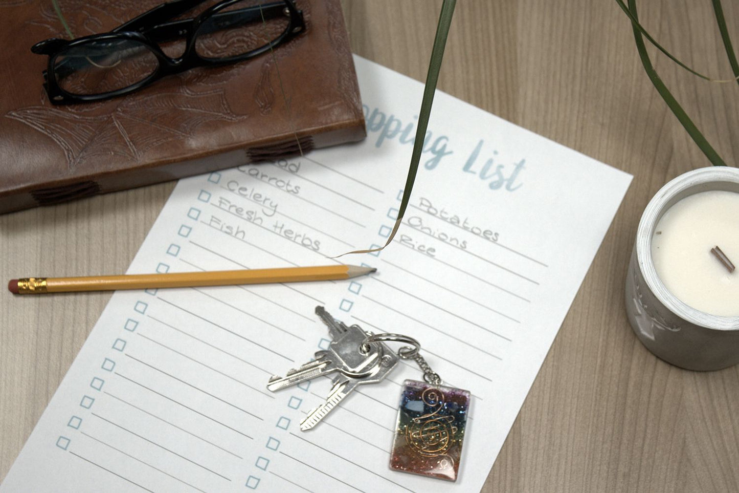 Porte-clés Orgonite Power - Cœurs Mandala Améthyste