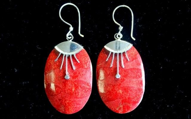 Pendientes Plata Coral Ovalados