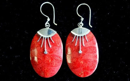 Pendientes Plata Coral Ovalados