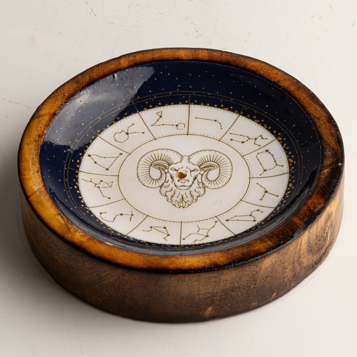 Mini cuenco y soporte para varitas de incienso Signo del Zodiaco – Aries