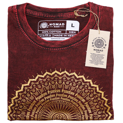 T-shirt Nomad Sari Large - Mandala - Bordeaux