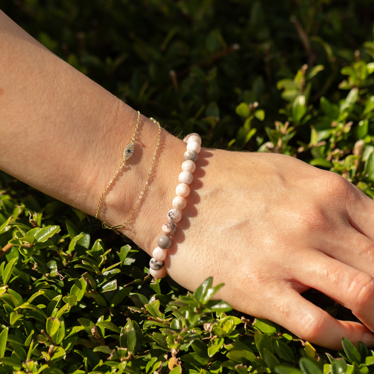 Pulsera de Poder Pequeña (17 cm x 6 mm) - jaspe rosa