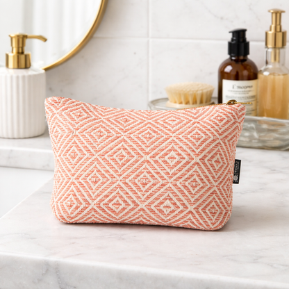 Nomad Sari Indian Jacquard Bolsa de aseo - Laberinto Coral