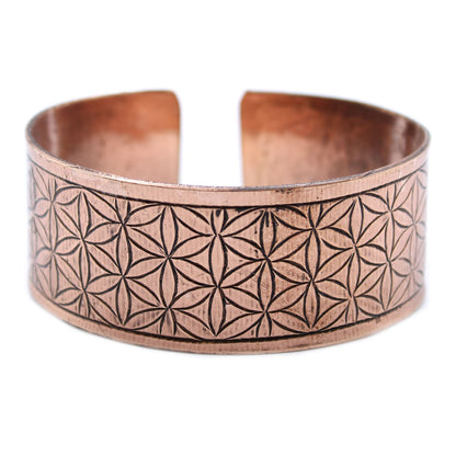 Bracelet tibétain en cuivre - Fleur de vie