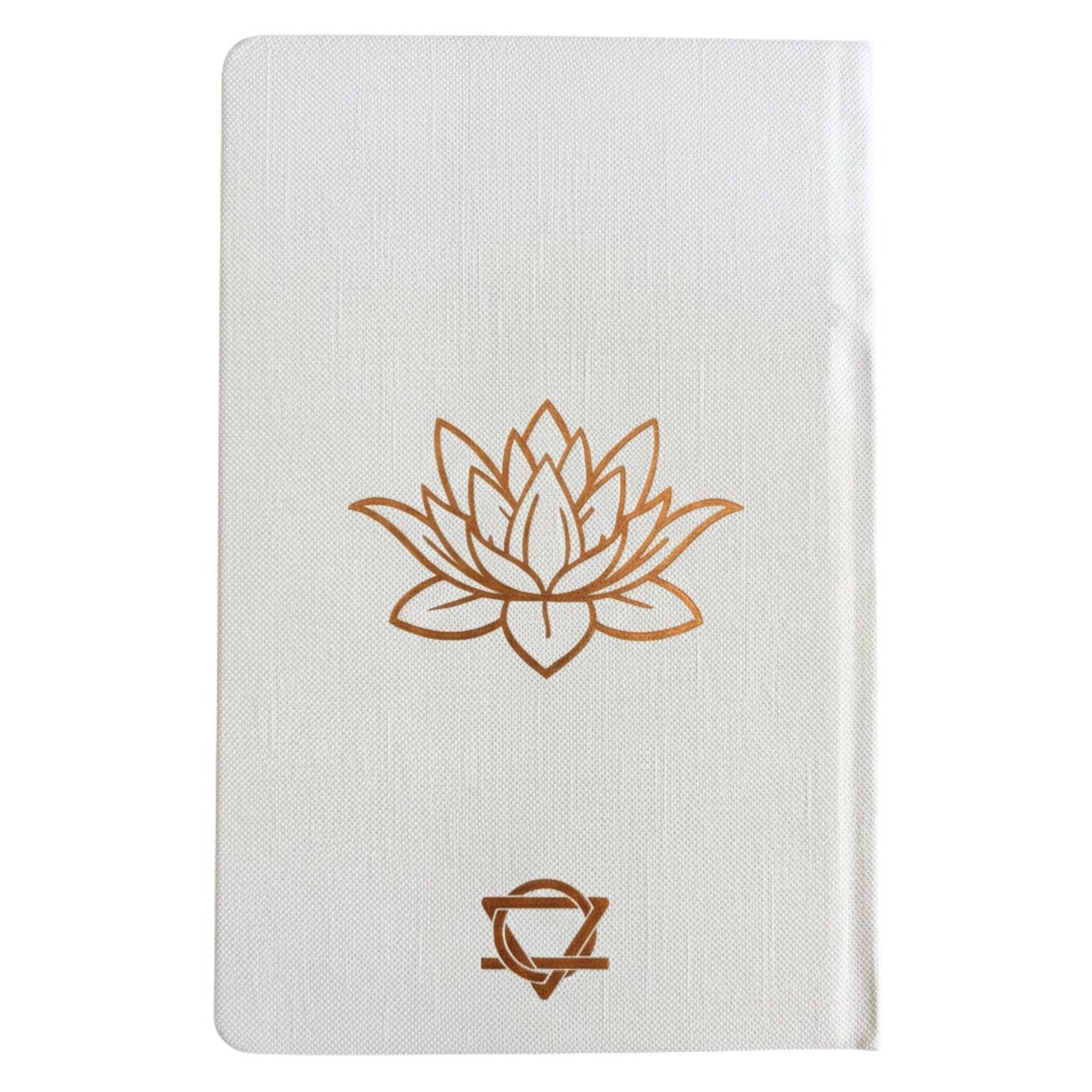 Weißes Wellness-Notizbuch – 120 Seiten – Lebensbaum in Roségold