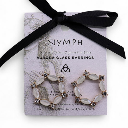Perla - Vidrio Vintage - Aro - Pendientes