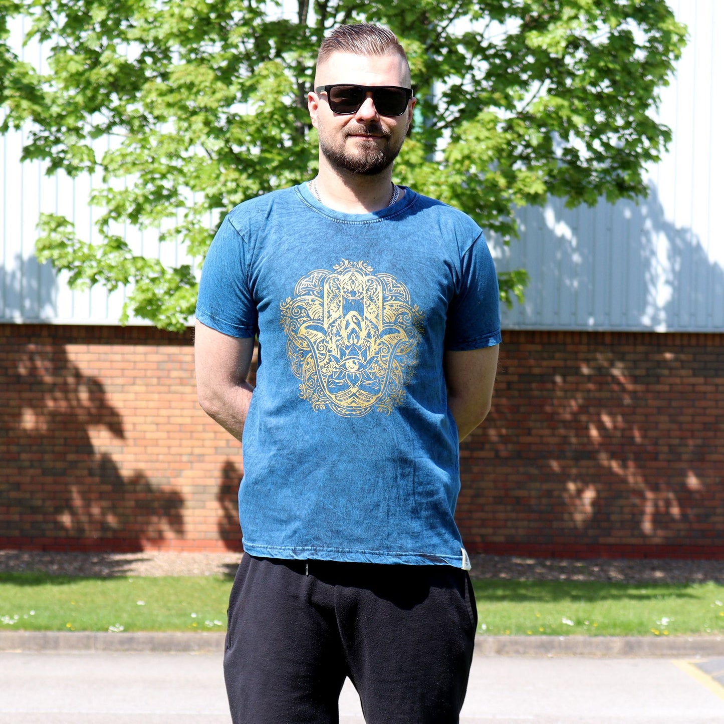 Nomad Sari Kleines T-Shirt – Hamsa – Blau