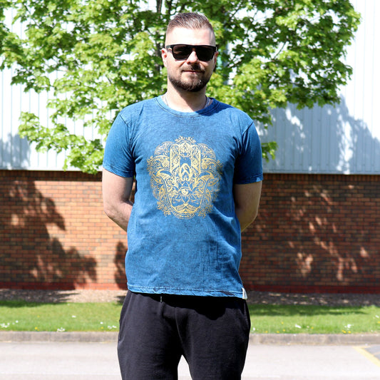 Nomad Sari Kleines T-Shirt – Hamsa – Blau