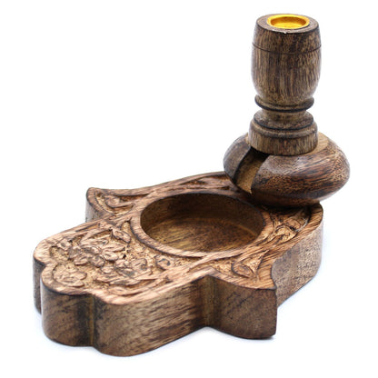 Kleiner Rückbrenner aus Mangoholz - Hamsa