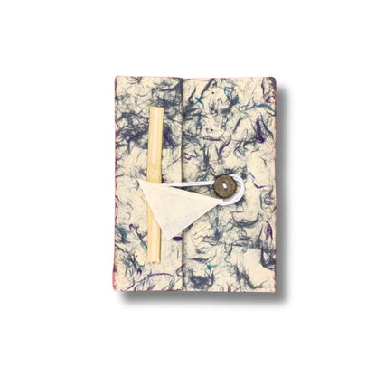 Carnet Lokta moyen - Coton bleu mélangé - 45 feuilles