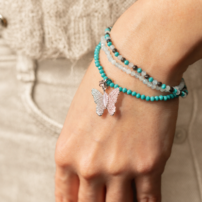 Conjunto de pulseras de gemas con Espíritu de Ninfa - Océano sin fin