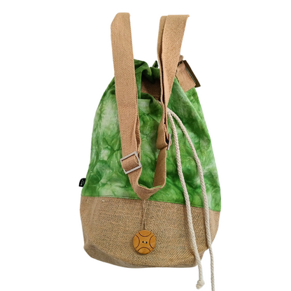 Sac à dos 100 % naturel - Effet délavé vert - Arbre de vie