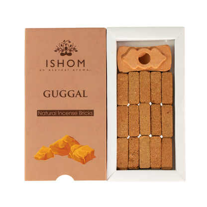 Paquete de 15 ladrillos naturales de incienso y quemador - Guggal