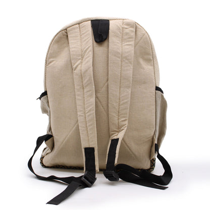 Großer Hanf-Rucksack – Seil-Stil mit Taschen