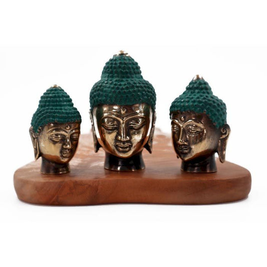 Lot de 3 têtes de Bouddha (différentes tailles)