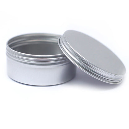 Caja de aluminio redonda de 100 ml con tapa de rosca