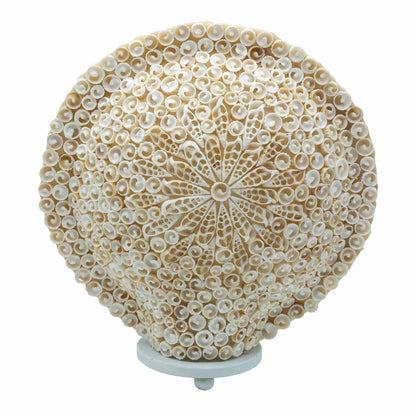 Lampe coquillage Boho - Grand coquillage rond - 30 cm